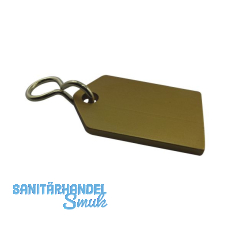 Hotelschl�sselanh�nger - flach, 50 mm, ohne Gummi, Aluminium gold eloxiert