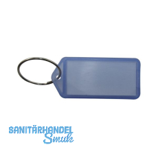 Schl�sselanh�nger - mit Papiereinlage, Kunststoff transparent blau