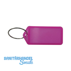Schl�sselanh�nger - mit Papiereinlage, Kunststoff transparent pink