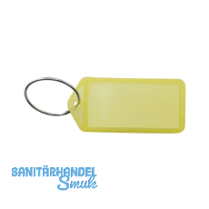 Schl�sselanh�nger - mit Papiereinlage, Kunststoff transparent gelb