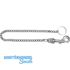 Schl�sselkette - mit Jeans Haken, L�nge 460 mm, Stahl vernickelt