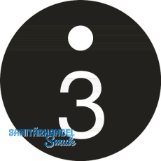 Schlüsselnummer - ø 25, Nummer 3, Aluminium schwarz eloxiert Schlüsselnummer - ø 25, Nummer 3, Aluminium schwarz eloxiert