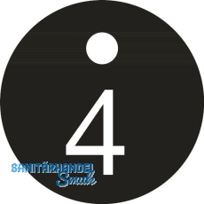 Schlüsselnummer - ø 25, Nummer 4, Aluminium schwarz eloxiert Schlüsselnummer - ø 25, Nummer 4, Aluminium schwarz eloxiert