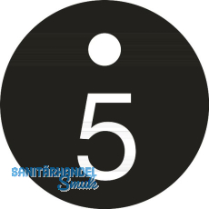 Schlüsselnummer - ø 25, Nummer 5, Aluminium schwarz eloxiert Schlüsselnummer - ø 25, Nummer 5, Aluminium schwarz eloxiert