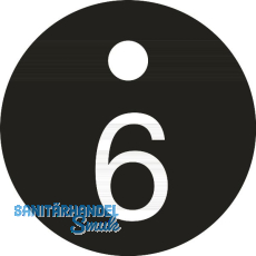 Schlüsselnummer - ø 25, Nummer 6, Aluminium schwarz eloxiert Schlüsselnummer - ø 25, Nummer 6, Aluminium schwarz eloxiert