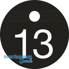 Schlüsselnummer - ø 25, Nummer 13, Aluminium schwarz eloxiert Schlüsselnummer - ø 25, Nummer 13, Aluminium schwarz eloxiert