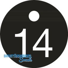 Schl�sselnummer - � 25, Nummer 14, Aluminium schwarz eloxiert