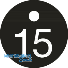 Schlüsselnummer - ø 25, Nummer 15, Aluminium schwarz eloxiert Schlüsselnummer - ø 25, Nummer 15, Aluminium schwarz eloxiert