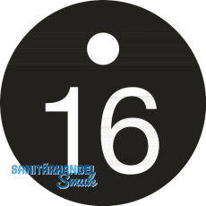 Schl�sselnummer - � 25, Nummer 16, Aluminium schwarz eloxiert