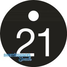 Schlüsselnummer - ø 25, Nummer 21, Aluminium schwarz eloxiert Schlüsselnummer - ø 25, Nummer 21, Aluminium schwarz eloxiert