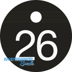 Schl�sselnummer - � 25, Nummer 26, Aluminium schwarz eloxiert