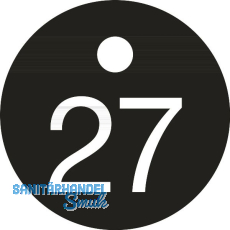 Schlüsselnummer - ø 25, Nummer 27, Aluminium schwarz eloxiert Schlüsselnummer - ø 25, Nummer 27, Aluminium schwarz eloxiert