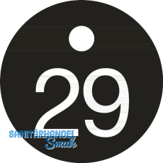 Schlüsselnummer - ø 25, Nummer 29, Aluminium schwarz eloxiert Schlüsselnummer - ø 25, Nummer 29, Aluminium schwarz eloxiert