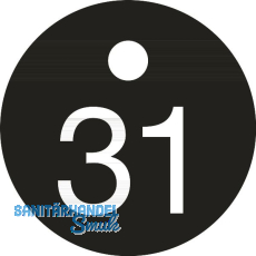 Schl�sselnummer - � 25, Nummer 31, Aluminium schwarz eloxiert