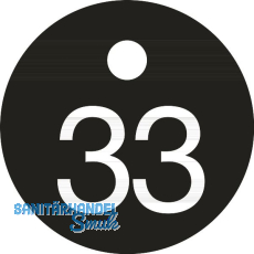 Schl�sselnummer - � 25, Nummer 33, Aluminium schwarz eloxiert