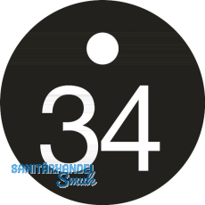 Schl�sselnummer - � 25, Nummer 34, Aluminium schwarz eloxiert