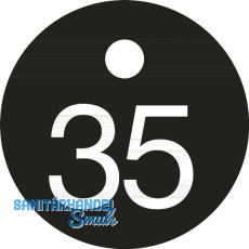 Schlüsselnummer - ø 25, Nummer 35, Aluminium schwarz eloxiert Schlüsselnummer - ø 25, Nummer 35, Aluminium schwarz eloxiert