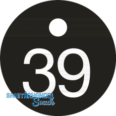 Schlüsselnummer - ø 25, Nummer 39, Aluminium schwarz eloxiert Schlüsselnummer - ø 25, Nummer 39, Aluminium schwarz eloxiert