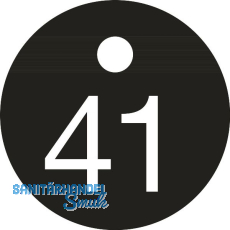 Schlüsselnummer - ø 25, Nummer 41, Aluminium schwarz eloxiert Schlüsselnummer - ø 25, Nummer 41, Aluminium schwarz eloxiert