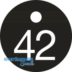 Schlüsselnummer - ø 25, Nummer 42, Aluminium schwarz eloxiert Schlüsselnummer - ø 25, Nummer 42, Aluminium schwarz eloxiert