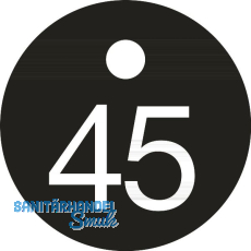 Schlüsselnummer - ø 25, Nummer 45, Aluminium schwarz eloxiert Schlüsselnummer - ø 25, Nummer 45, Aluminium schwarz eloxiert