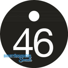 Schlüsselnummer - ø 25, Nummer 46, Aluminium schwarz eloxiert Schlüsselnummer - ø 25, Nummer 46, Aluminium schwarz eloxiert