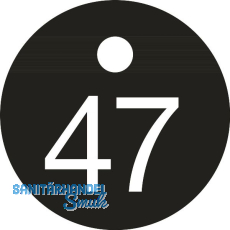 Schlüsselnummer - ø 25, Nummer 47, Aluminium schwarz eloxiert Schlüsselnummer - ø 25, Nummer 47, Aluminium schwarz eloxiert