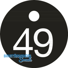 Schlüsselnummer - ø 25, Nummer 49, Aluminium schwarz eloxiert Schlüsselnummer - ø 25, Nummer 49, Aluminium schwarz eloxiert