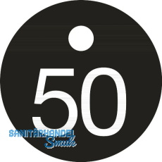 Schlüsselnummer - ø 25, Nummer 50, Aluminium schwarz eloxiert Schlüsselnummer - ø 25, Nummer 50, Aluminium schwarz eloxiert