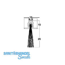 Türdichtungsbürste m. U-Profilleiste, 2000 mm, Borsten schwarz, schwarz eloxiert Türdichtungsbürste m. U-Profilleiste, 2000 mm, Borsten schwarz, schwarz eloxiert