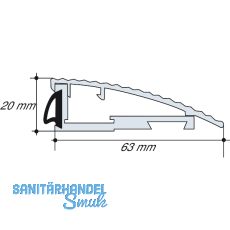 Alumat Dichtungsschiene AKS, silber eloxiert, auf Maß geschnitten Alumat Dichtungsschiene AKS, silber eloxiert, auf Maß geschnitten