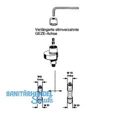 GEZE Achsverl�ngerungen TS500/550, 10 mm, Stahl verzinkt
