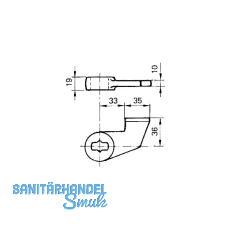 GEZE T�rschiene EK f�r flachkonisch, Anschlagt�r, Stahl verzinkt