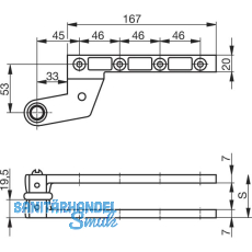 GEZE Zapfenband Modell DB, f�r gef�lzte T�ren, Stahl verzinkt