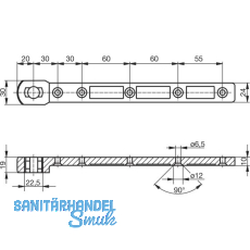 GEZE T�rschiene C f�r flachkonisch, Pendelt�r, Stahl verzinkt
