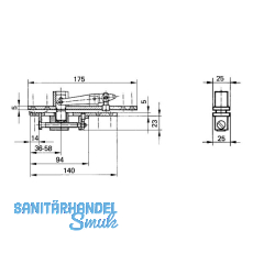 GEZE Zapfenband Modell C f�r Pendelt�ren mitT�rschiene, Stahl verzinkt