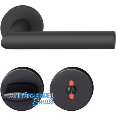 FSB Drückergarnitur 12 1076 ASL auf Rosette WC DIN, schwarz matt FSB Drückergarnitur 12 1076 ASL auf Rosette WC DIN, schwarz matt