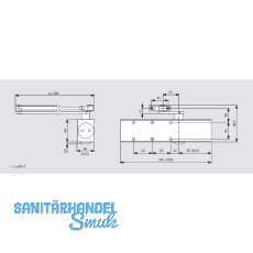 DORMAKABA Türschließer TS 83 mit Flachgestänge, EN 3-6, Abschaltung, weiß DORMAKABA Türschließer TS 83 mit Flachgestänge, EN 3-6, Abschaltung, weiß