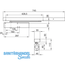 GEZE T�rschlie�er TS 5000 R, EN 2-6, 1-flg. Gleitschiene, silber