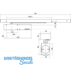 GEZE Türschließer TS 5000 L-R, EN 2-6, 1-flg. Gleitschiene, silber GEZE Türschließer TS 5000 L-R, EN 2-6, 1-flg. Gleitschiene, silber