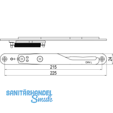 IMH-ABS Mitnehmerhaken GF UNI 24 V Gr.1, 225 x 24 mm,schwarz verzinkt,DIN links