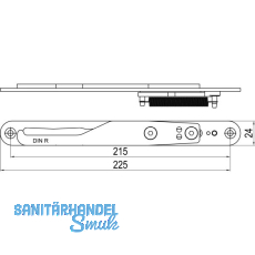 IMH-ABS Mitnehmerhaken GF UNI 24 V Gr.1, 225 x 24 mm,schwarz verzinkt,DIN rechts
