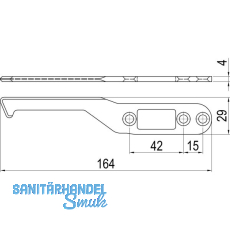 IMH-ABS Mitnehmerhaken SF, 164 x 29 x 4 mm, universal, DIN, schwarz verzinkt
