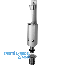 Türfeststeller 1242 mit Bodenbüchse Hub 60 mm, Alu silber lackiert / Edelstahl Türfeststeller 1242 mit Bodenbüchse Hub 60 mm, Alu silber lackiert / Edelstahl