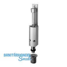 T�rfeststeller 1249 mit Bodenb�chse Hub 150 mm, Alu silber lackiert / Edelstahl