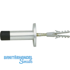 GRUNDMANN Wandt�rpuffer - � 20 mm, L= 120 mm, mit Gummikappe, silber eloxiert