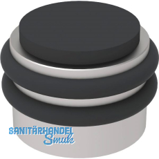 KWS Boden- und Wandt�rpuffer 2053, Gummi schwarz � 42 mm, Edelstahl matt