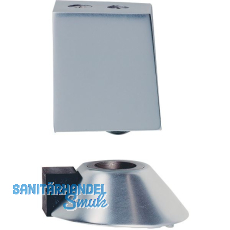 T�rfeststeller 1023 mit Gummipuffer und Kugel, Aluminium silber lackiert