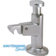 Torhalter 1047 mit Fanghaken, Bodenmontage, Alu silber lackiert