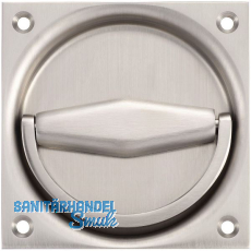 Klappringmuschelgriff KWS 5017, 90 x 90 mm, VK 8 mm, Stiftteil, silber eloxiert